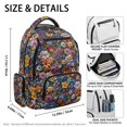thumbnail image 5 of CHAQLIN Colorful Floral Breathable Casual Daypack 17 Inch, Lightweight Water Resistant Polyester Bookbag for Middle and Elementary School, 5 of 10