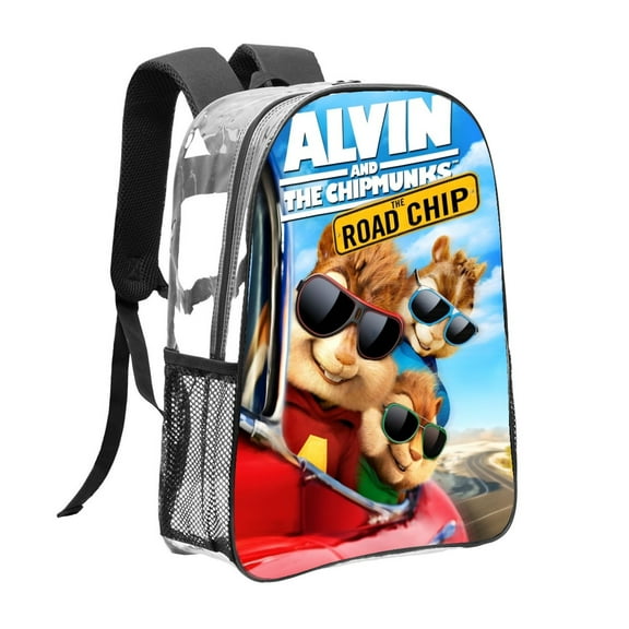 Alvin and The Chipmunks-theme Clear Backpack Heavy Duty Transparent Bag See Through Bookbag for Work, Sport, College, Travel12.2“X16.9"(31X43cm)