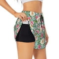 thumbnail image 3 of Lsque Rose Flowers Printed Women's Running Shorts with Liner Pockets,Elastic Quick Dry Workout Athletic Gym Yoga Shorts,Womens High Waist Shorts-Small, 3 of 9