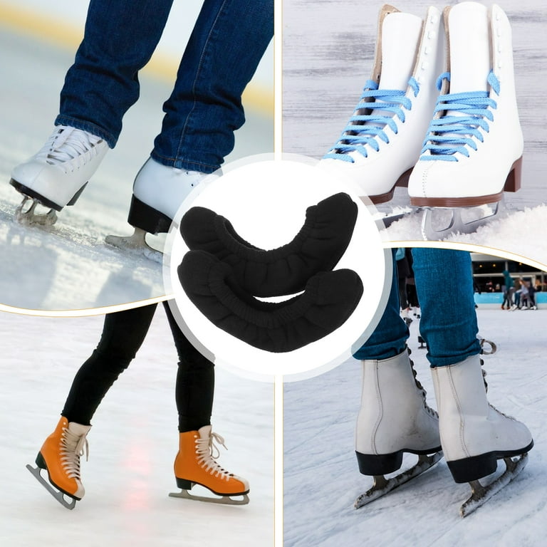 IJshockey-schaatsen, schaatsbeschermer, cadeauset, 2 stuks elastische schaatskousen 2 stuks verstelbare bescherming van kunststof 1 handdoek, schaatsbescherming, accessoires voor dames, heren en
