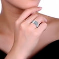 thumbnail image 3 of Rag Jewels 925 Sterling Silver 3.30 Ct Round Cut White Diamond Engagement Wedding Thanksgiving Christmas Trio Ring Set 14K White Gold Plated For Unisex -4, 3 of 3