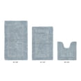 thumbnail image 2 of Better Trends Luxury 3 Piece Bathroom Rugs Set 100% Cotton Bath Rug Soft, Water Absorbent, Reversible, Machine Washable for Bathroom Decor Toilet Base Contour, Runner Mat Blue Lux Collection, 2 of 4