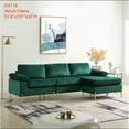 thumbnail image 6 of Devion Furniture Modern Velvet Sectional Sofa in Green/Gold legs, 6 of 8