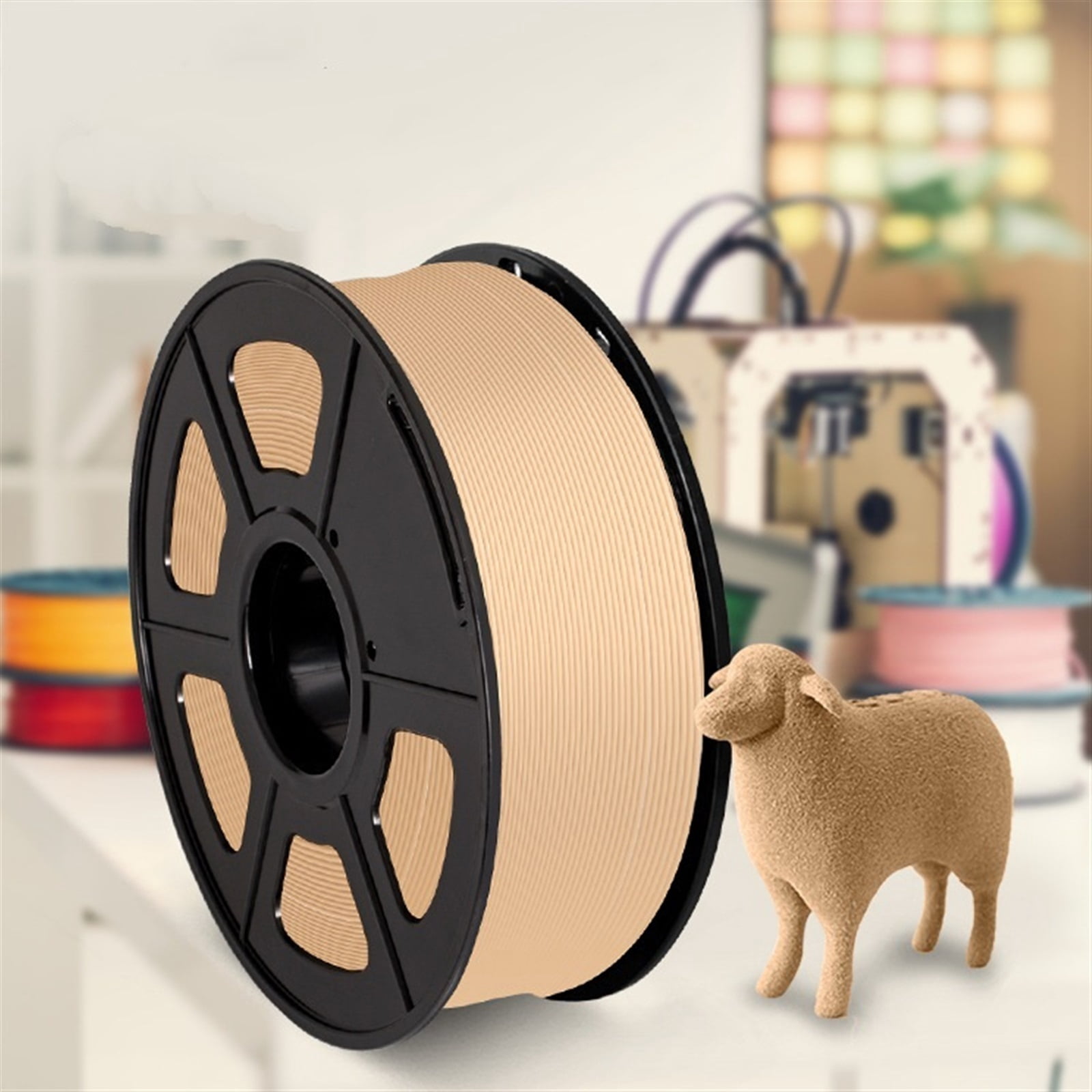 3D Printer Filament, Wooden Color Imitation Solid Wood Effect, 1.75 PLA Filament, 1 Kg Spool, 3D Printing Materials Supplies