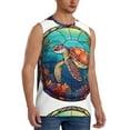 thumbnail image 2 of Easygdp Sea Turtle in Coral Men's Breathable Tank Tops Sleeveless Sporty T Shirts for Basketball, Mountaineering, Bodybuilding -3X-Large, 2 of 8