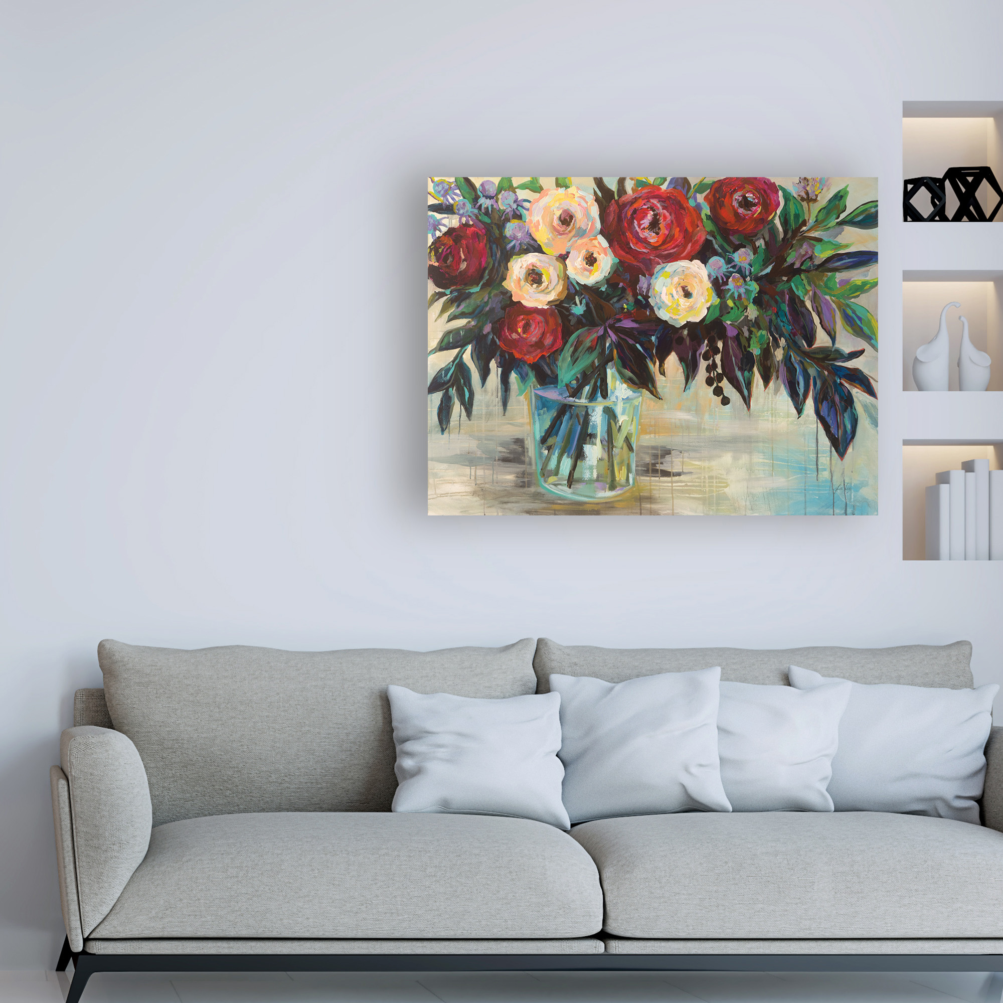 Trademark Fine Art 'Winter Floral' Canvas Art by Jeanette Vertentes