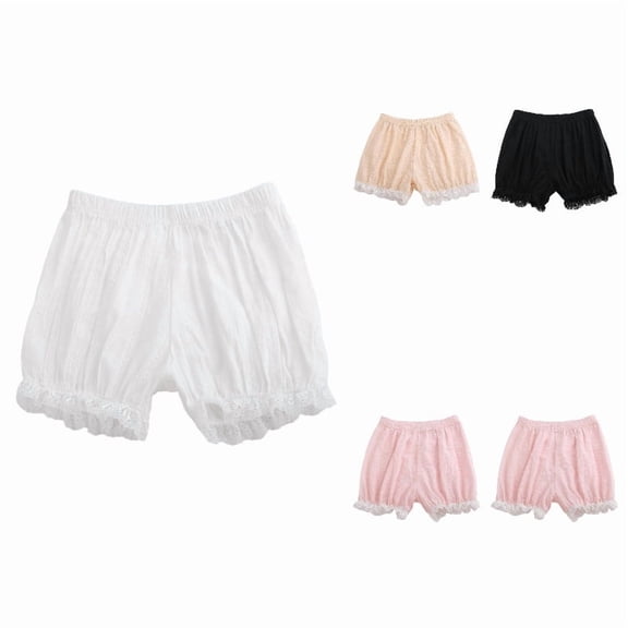 Girls Shorts White Casual Ruffle Bike Shorts Breathable High Waisted Athletic Dance Cartwheel Under Dress Clothes for Youth 4T