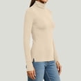 thumbnail image 6 of Chiccall Women's Turtleneck Long Sleeve Base Layer Top, Stretchy Slim Fit Thermal Shirt with Thumb Holes for Fall Winter Layering, 6 of 10
