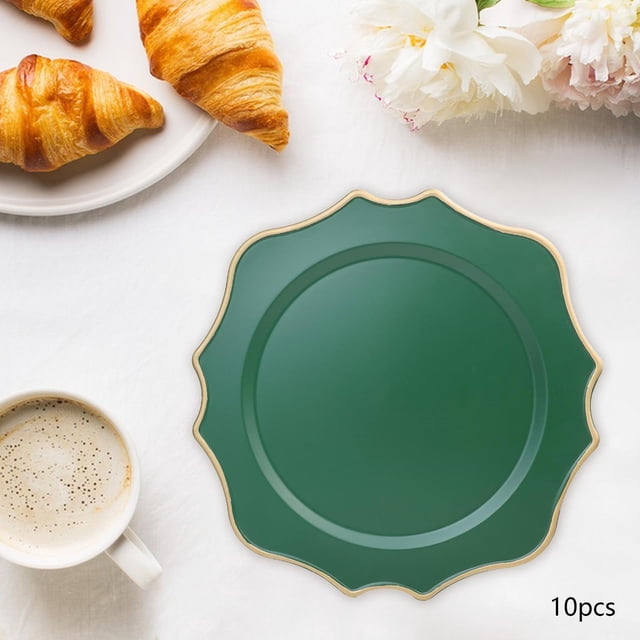 10 Uds. Platos para servir platos ligeros, vajilla duradera, platos para cenar, plato para servir para eventos, decoración para cenas y fiestas Verde