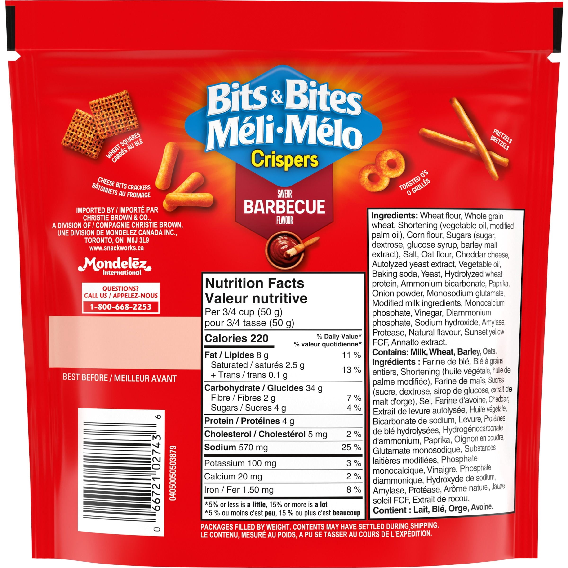 Crispers Bits & Bites BBQ Snack and Cracker Mix, barbecue