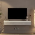 thumbnail image 4 of TV Stand Floating TV Stand, Wall Mounted TV Shelf with Led Lights & Power Outlet,High Gloss TV Cabinet for tv Stands for Living Room,Entertainment Center, 4 of 9