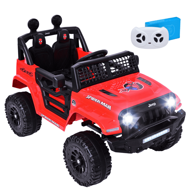 Carro Montable Eléctrico Para Niños Jeep Aeiou B010 Diseños Rojo Spider