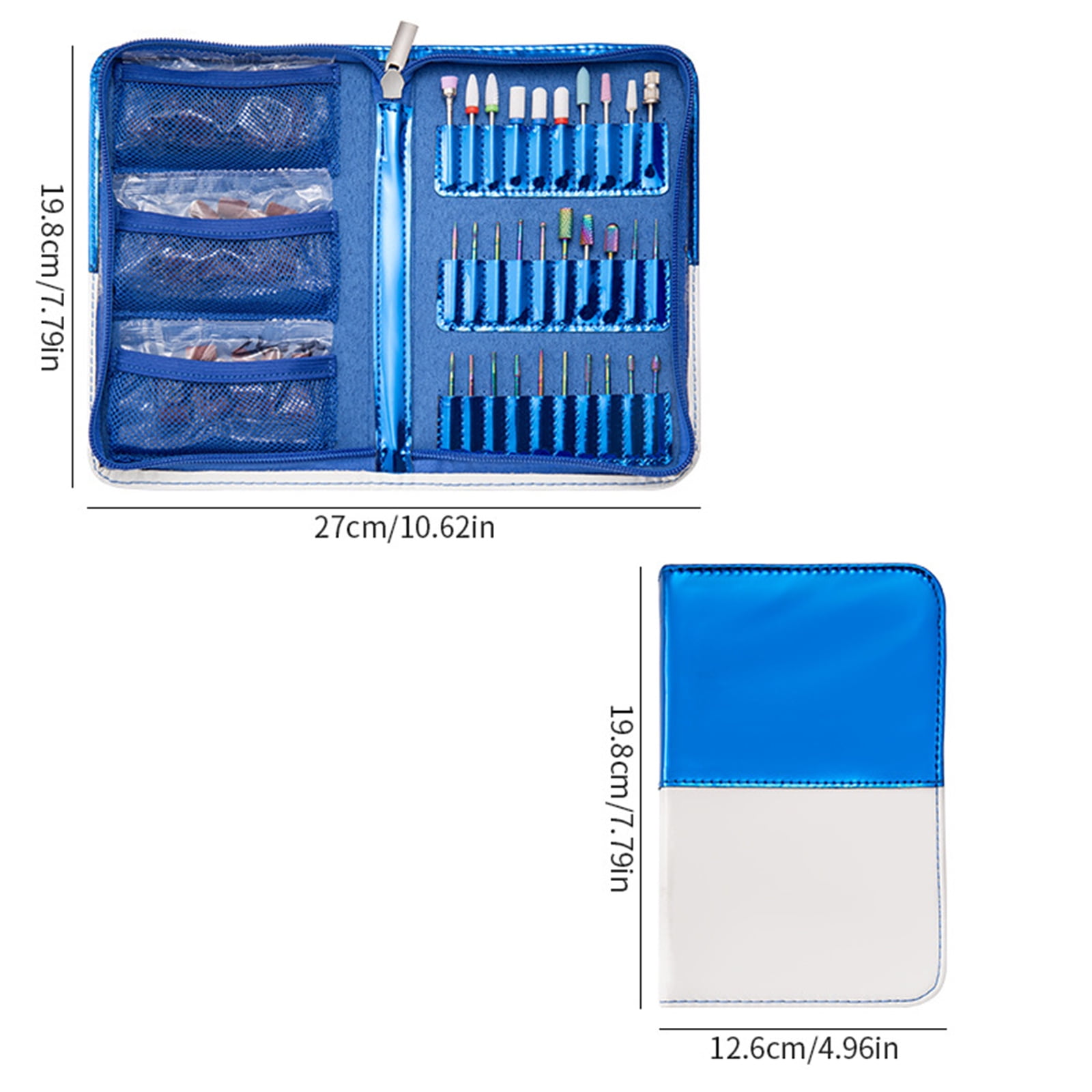 30Pcs Nail Drill Bits Set with Storage Bag, Diamond Cuticle Electric Nail File and Ceramic Acrylic Gel Nail Bits Kits