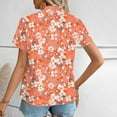 thumbnail image 3 of Cavosen Short Sleeve T Shirts for Women Button down Collared Hawaiian Tropical Print Summer Tees Pullover Button up Beach Blouse Casual Dressy Resort Vacation Tops Going out XL, 3 of 7