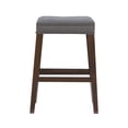 thumbnail image 5 of Linon Walt 30" Backless Bar Stool, Walnut with Gray Fabric, 5 of 8
