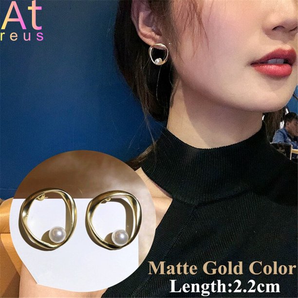 Pendientes de perlas redondas de moda coreana de lujo para mujer Tan Jianjun unisex