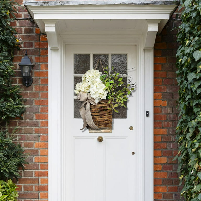 Cream Hydrangea Door Hanger Basket – FarmHouse Florals