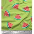 thumbnail image 1 of Soimoi Green Poly Georgette Fabric Watermelon Fruits Decor Fabric Printed Yard 42 Inch Wide, 1 of 3