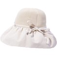 thumbnail image 5 of CoCopeaunts Large Bucket Hat Plain New All-Match Summer Hollow Fisherman Hat Female Sunshade UV Protection Bow Strap Basin Hat, 5 of 8