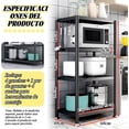 thumbnail image 2 of de Cocina Metálico 4 Niveles 4 Ruedas - Carrito Organizador de Metalico Multiuso, Estantería Acero Regulable, Ganchos Incluidos, Antideslizantes, para Oficina, Baño (4 Capas, Negro), 2 of 8
