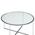 thumbnail image 2 of Manor Park 36" Mid Century Modern Coffee Table with X-Base - Glass/Chrome, 2 of 6
