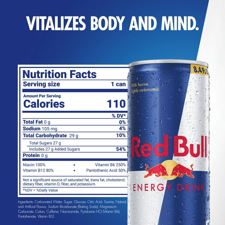 Red Bull Energy Drink, 80mg Caffeine, 8.4 fl oz Can - Walmart.com
