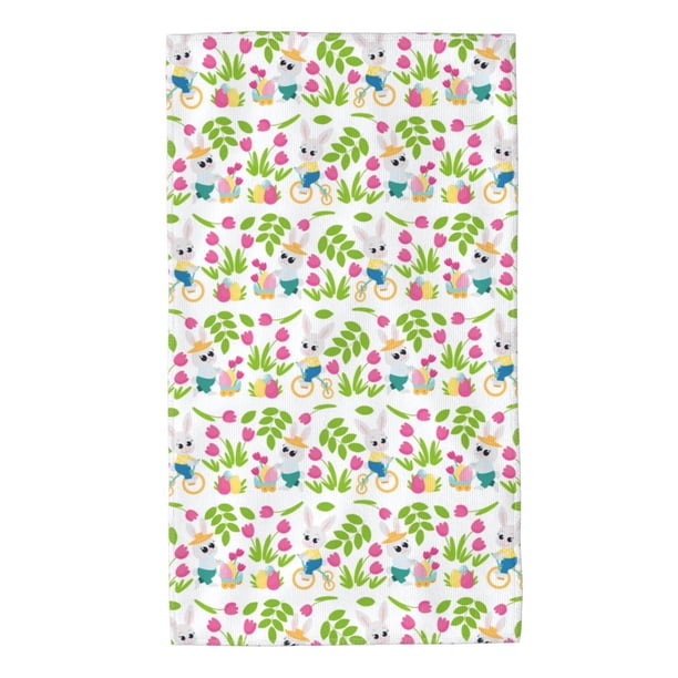 Balery Happy Easter Toalla de Microfibra Premium con Estampado – 27.5x16 pulgadas, Alta Absorción, Suave y Aterciopelada, Secado Rápido