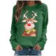 thumbnail image 1 of Sudadera de manga larga con estampado de Navidad con cuello redondo para mujer, blusa informal, Tops Pompotops gfhjh9763, 1 of 4