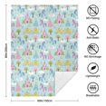 thumbnail image 5 of Princess and Unicorn Blue Pattern Soft Sherpa Fleece Throw Blanket, Warm Cozy Plush Blanket for Sofa Bed Couch, All Season, 60"x80", 5 of 5