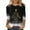 Black, variant on Christmas Tops for Women 3/4 Sleeve T Shirts Daily Print Crewneck Printed Flower Loose Side Split Tunic Holiday Graphic Tees Blouses