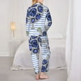 thumbnail image 5 of Disketp Pajamas Set Long Sleeve Sleepwear Womens Button Down Nightwear Pj Sets-Turtle With Blue Stones, 5 of 9