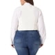 thumbnail image 3 of Chalecos de mezclilla para mujer de tallas grandes Agnes Orinda, tops sin mangas, chaqueta casual de botón, 1X blanca, 3 of 6