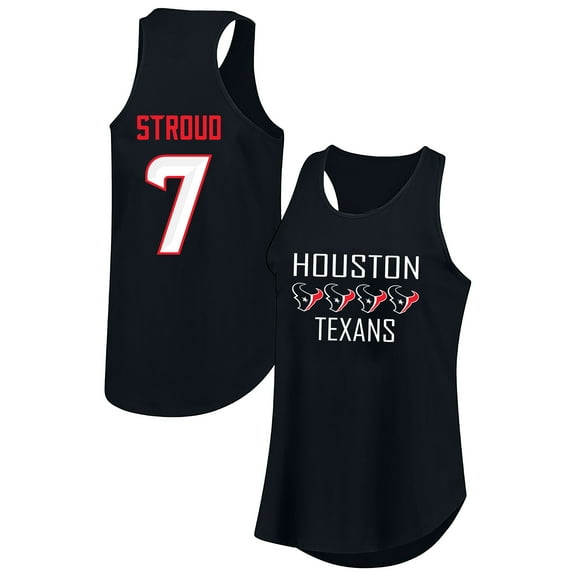 Women's-Fanatics C.J. Stroud Navy Houston Texans Plus Size Name & Number Tank Top