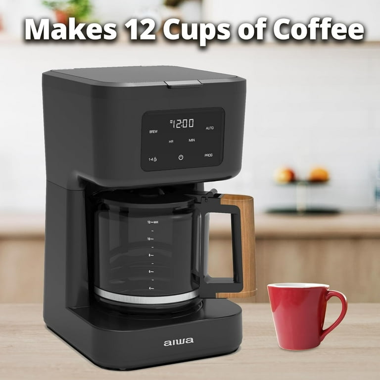 Aiwa Programmable Coffee Maker, 12-Cup Capacity with Reusable
