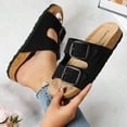 thumbnail image 5 of Women's Faux Suede Double Buckle Sandals, Cork Footbed, 5 of 6