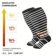 thumbnail image 2 of 1 Pair Plus Size Compression Socks For Women Wide Calf Knee High Support For Running Athletic Fit Cycling, 2 of 8