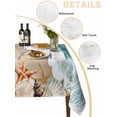thumbnail image 5 of Coastal Beach Ocean Rectangle Tablecloth, Nautical Starfish Shells Conch Waterproof & StainResistant Tablecloth, Washable Oil-proof Table Cover for Dining/Party/Wedding/Camping/Buffet 60x102 In, 5 of 9