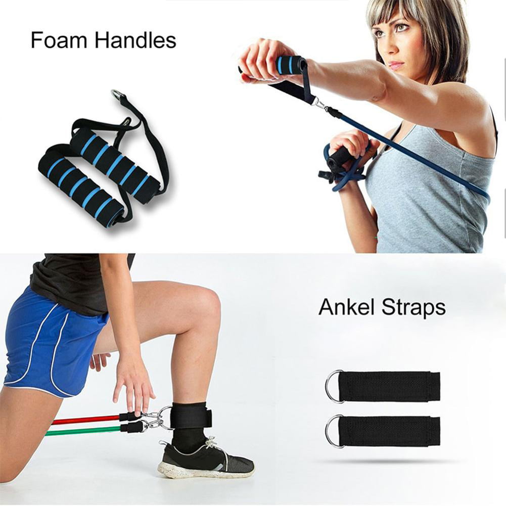 Details about   11pcs Fitness Resistance Bands Pull Rope Set Home Gym Strength Training Fitness