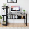 thumbnail image 2 of Costway Multi-Functional Computer Desk with 4-tier Storage shelves Black, 2 of 10