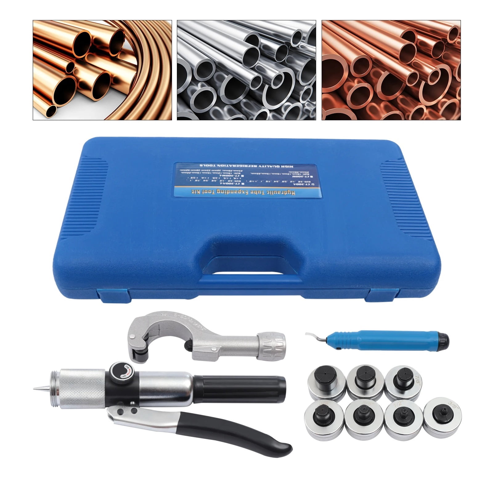 Hydraulic Tube Expander 3/8" - 1-1/8" 7 Lever HVAC Tubing Expanding Swaging Set ,Easy to Use