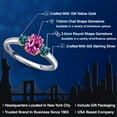 thumbnail image 2 of Gem Stone King 925 Silver and 10K Yellow Gold Pink Created Sapphire and London Blue Topaz Engagement Ring for Women | 1.34 Cttw | Oval 7X5MM | Gemstone September Birthstone | Size 5, 2 of 6