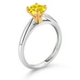 thumbnail image 3 of Gem Stone King 1.50 Ct Round Yellow Zirconia 10K White and Yellow Gold Solitaire Engagement Ring (Size 6), 3 of 4