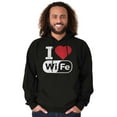 thumbnail image 4 of Love Wife Wi-Fi Funny Husband Married Hoodie Hooded Sweatshirt Men Brisco Brands S, 4 of 5