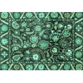 thumbnail image 1 of Ahgly Company Indoor Rectangle Oriental Turquoise Blue Traditional Area Rugs, 5' x 8', 1 of 4