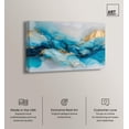 thumbnail image 2 of Ethereal Blue and Gold Canvas Abstract Wall Art by Art Remedy, Gallery Wrapped, 24 x 16, 2 of 7