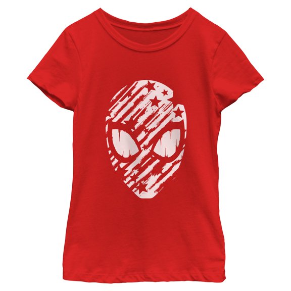 Girls Marvel: Spider-Man Stars and Stripes Mask T Shirt