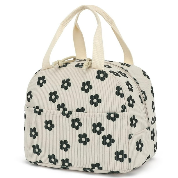 Lonchera Dezcrab de Pana para Mujeres y Niñas con Flores Aislante