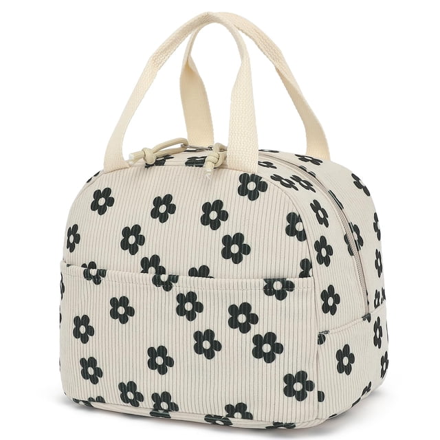 Lonchera Dezcrab de Pana para Mujeres y Niñas con Flores Aislante