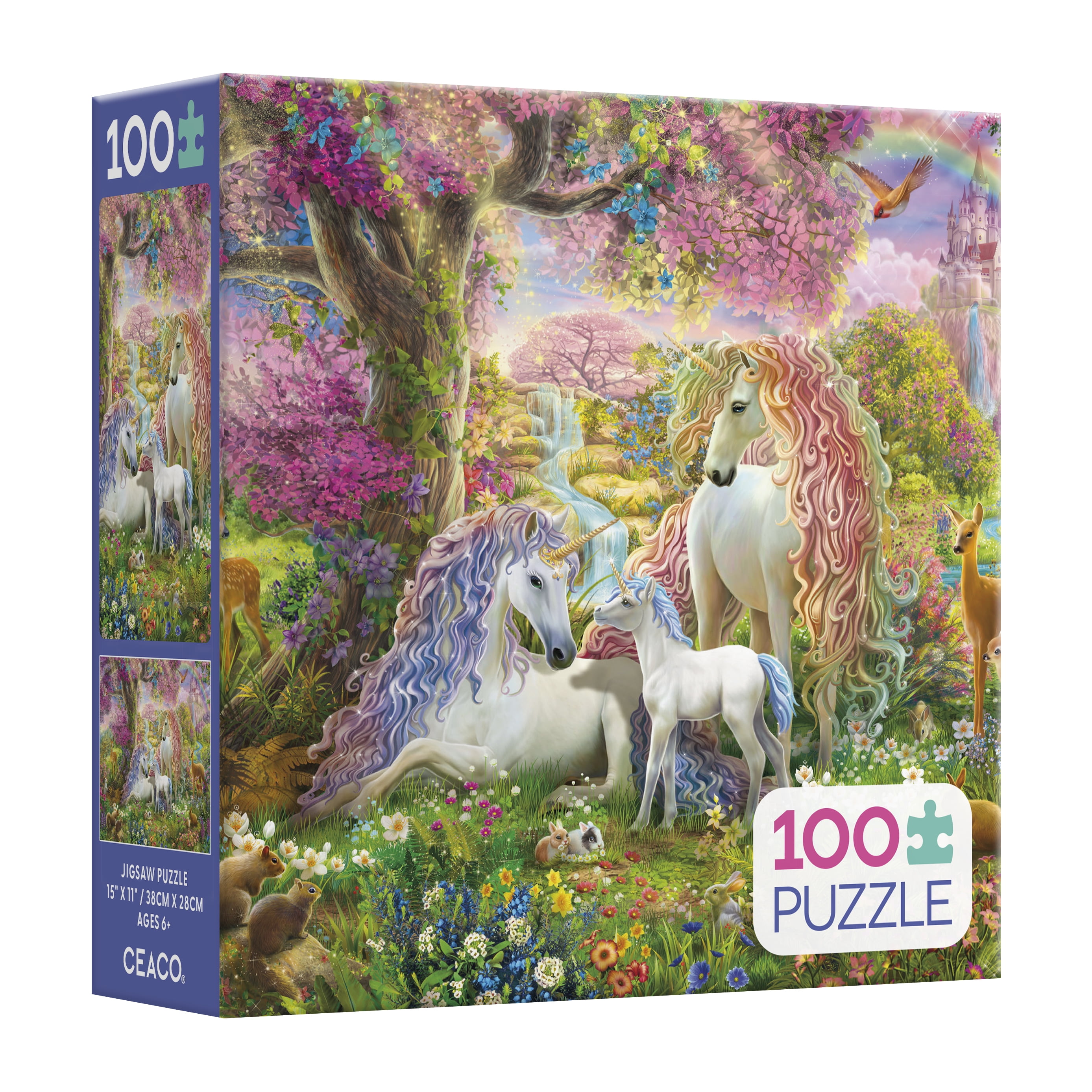 Ceaco Kids Puzzles Enchanted Unicorns 100 Piece Interlocking