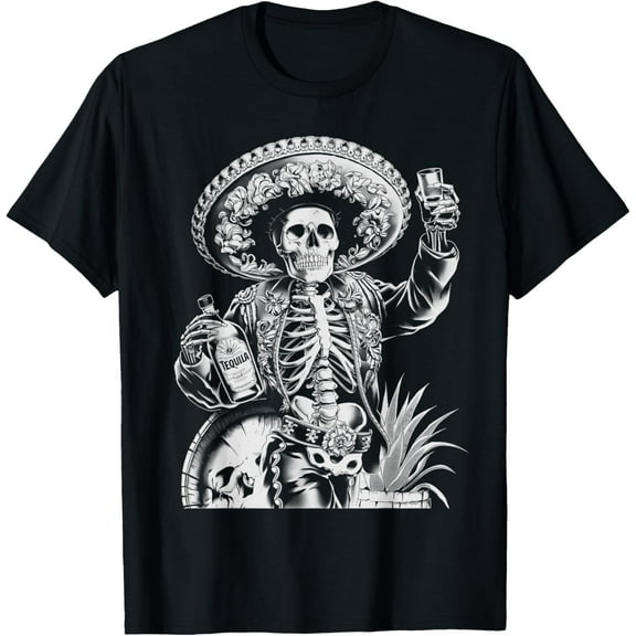 Mexico Vintage Skeleton Tequila Dia De Los Muertos Mexican T-Shirt TShirt